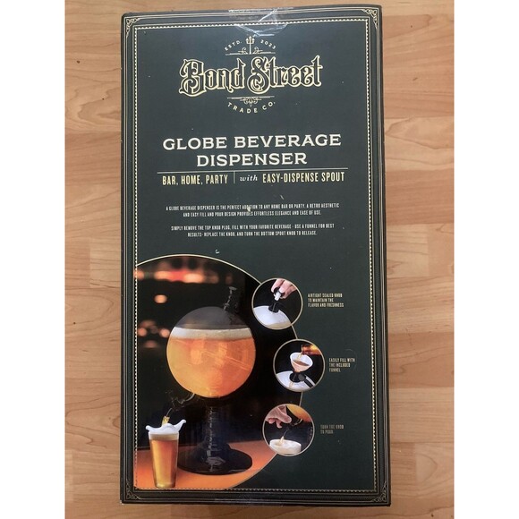 New Still Sealed Globe Liquor Wine Drink Dispenser Decanter Party Wedding Gift - Picture 3 of 4